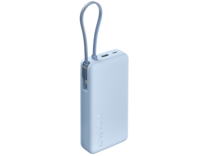 Внешний аккумулятор со встроенным кабелем Xiaomi 67W Power Bank (Integrated Cable), 20000 мАч (голубой)  (Изображение 5)