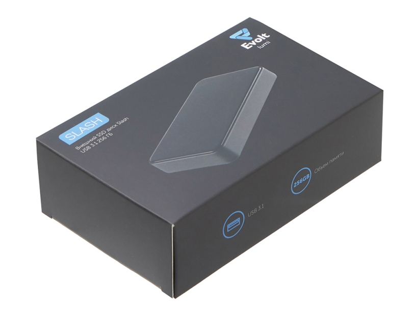 Внешний SSD диск с подсветкой гравировки  Слэш, 256 ГБ (Изображение 9)