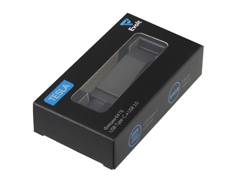 Флешка 64 ГБ USB Type-C и USB 3.0 Тесла (Изображение 9)