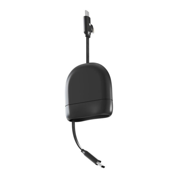 Кабель Xoopar ICE-R с ретрактором 2 в 1, разъёмы USB-C и Lightning, 60 Вт (Изображение 1)