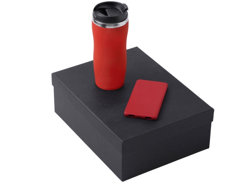 Подарочный набор COLOR IT c термокружкой и повербанком (красный) 5000 mAh (Изображение 1)