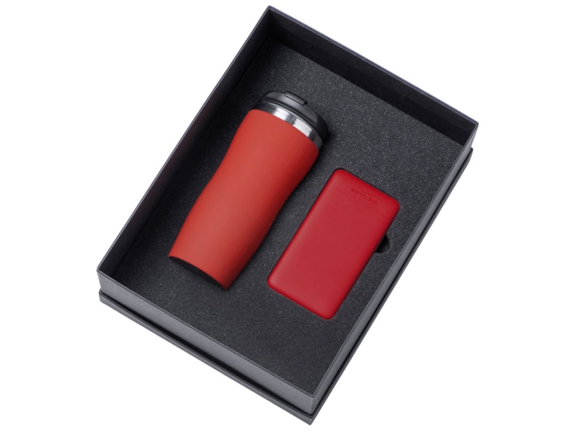 Подарочный набор COLOR IT c термокружкой и повербанком (красный) 5000 mAh (Изображение 2)