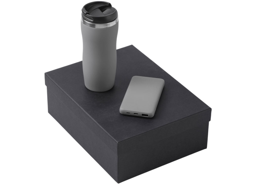 Подарочный набор COLOR IT c термокружкой и повербанком (серый) 10000 mAh (Изображение 1)