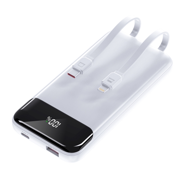 Внешний аккумулятор Nero с быстрой зарядкой (до 22,5W), 10000 mAh, белый (Изображение 1)