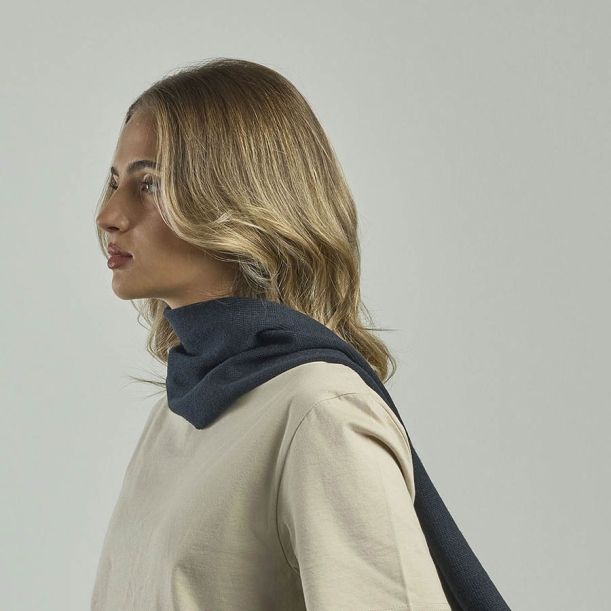 Шарф вязаный  двойной "WIND SCARF-S", черный,100% переработанный полиэстер (Изображение 2)