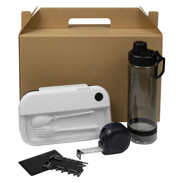 Набор подарочный Solution Everyday Kit Quattro (мультитул, рулетка, ланч бокс, бутылка для воды), черный (Изображение 1)