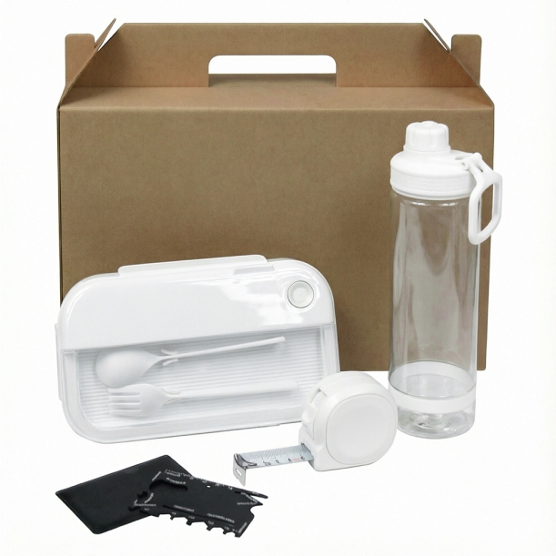 Набор подарочный Solution Everyday Kit Quattro (мультитул, рулетка, ланч бокс, бутылка для воды), белый (Изображение 1)