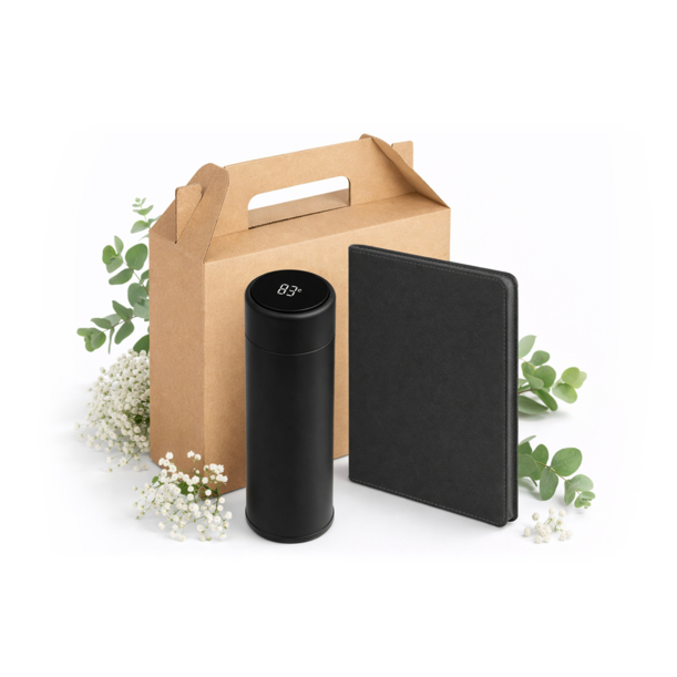 Набор подарочный Solution Everyday Duo (термос, ежедневник), черный (Изображение 1)