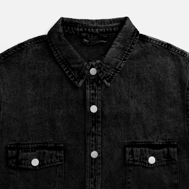 Куртка джинсовая O3, черная, размер XL/XXL (Изображение 6)