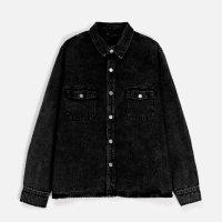 Куртка джинсовая O3, черная, размер 3XL/4XL