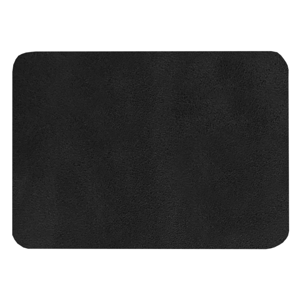 Шеврон Rectangle Smooth Leather размер 50*70 мм, черный, со скругленными углами (Изображение 1)
