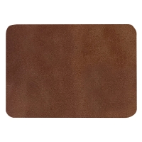 Шеврон Rectangle Smooth Leather размер 50*70 мм, коричневый, со скругленными углами