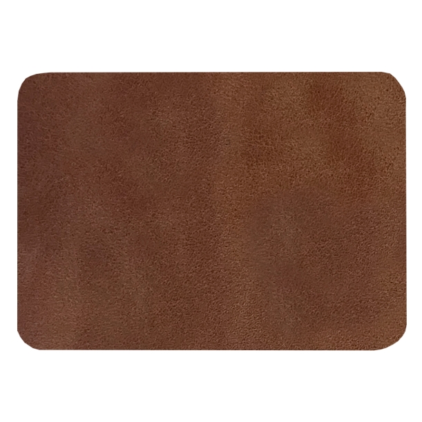 Шеврон Rectangle Smooth Leather размер 50*70 мм, коричневый, со скругленными углами (Изображение 1)