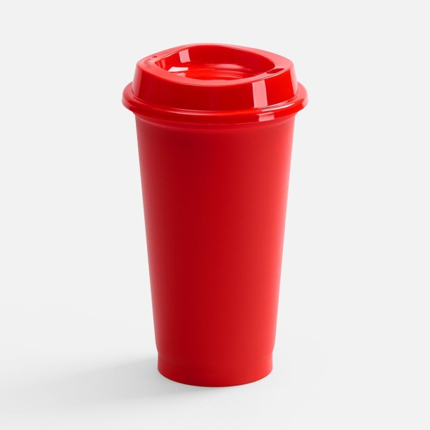 Стакан с крышкой Color Cap, ver.2, красный (Изображение 1)