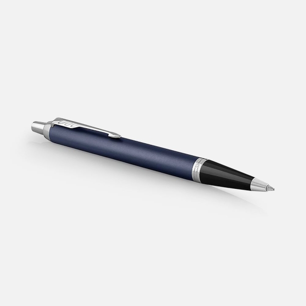 Ручка шариковая Parker IM Core Matte Blue CT, темно-синяя с черным (Изображение 2)