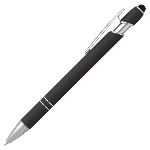 Ручка шариковая, Star Soft Touch Shiny Silver Requis, черная (Изображение 1)