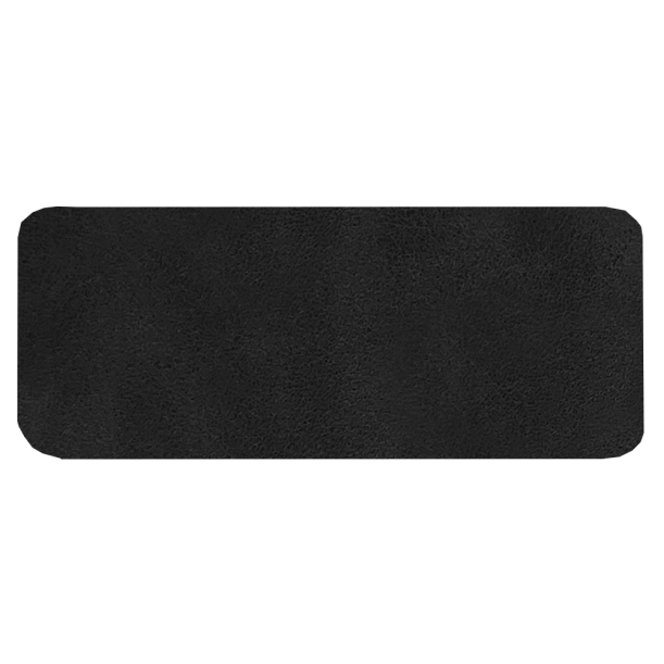 Шеврон Rectangle Smooth Leather размер 50*20 мм, черный, со скругленными углами (Изображение 1)