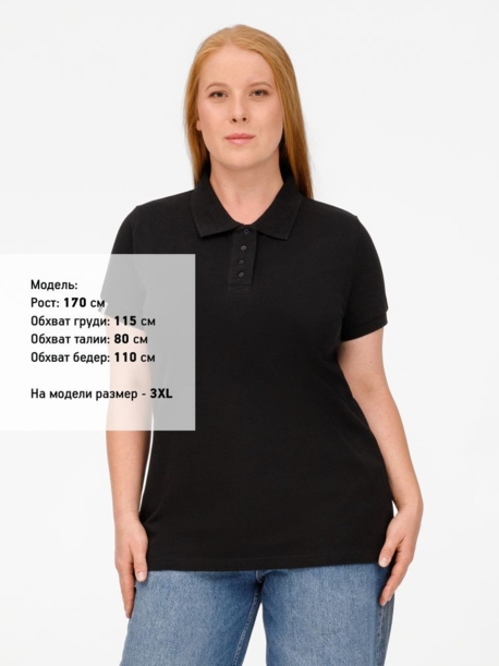 Рубашка поло женская Virma Premium Lady, черная, размер 3XL (Изображение 11)