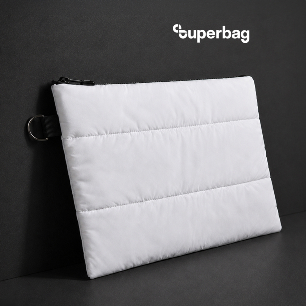 Чехол для ноутбука Superbag Bubble, стёганый, на молнии (белый) (Изображение 1)