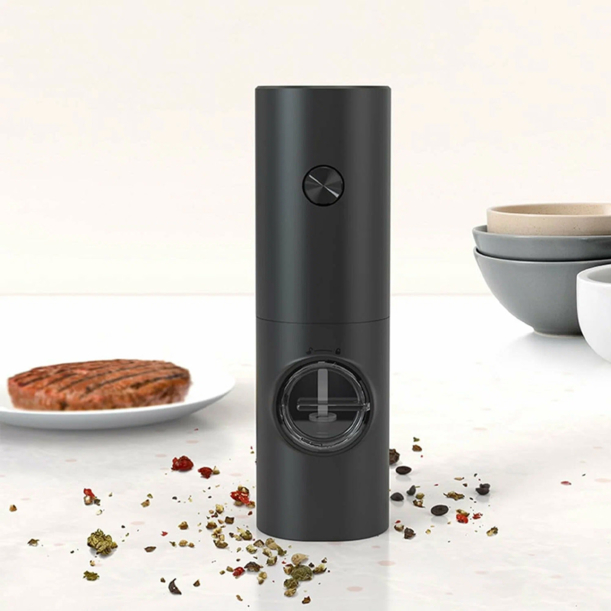 Набор из двух мельниц для соли и перца на подставке Salt &amp; Pepper Set, пластик, черный (Изображение 2)