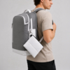 Органайзер для мелочей Superbag Bubble, стёганый, на молнии, с креплением на кольцо-карабин (белый) (Изображение 6)