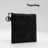 Органайзер для мелочей Superbag Bubble, стёганый, на молнии, с креплением на кольцо-карабин (черный)