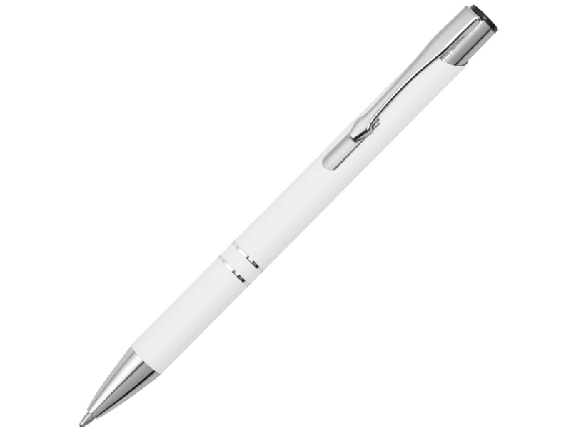 Ручка металлическая шариковая C1 soft-touch (белый)  (Изображение 1)