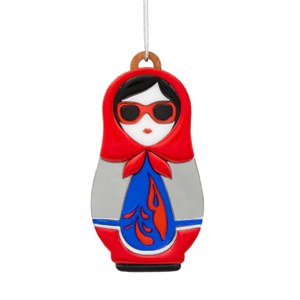 Ёлочная игрушка Матрёшка с узорами (Изображение 2)