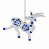 Ёлочная игрушка Коза (серебряный с синим) (Изображение 5)