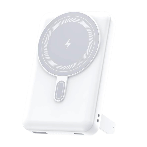 Магнитный внешний аккумулятор Axion с беспроводной зарядкой (15W), 10000 Mah, белый (Изображение 1)