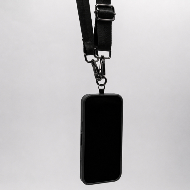 Лента Sling с карабинами и держателем для телефона (черный) (Изображение 5)