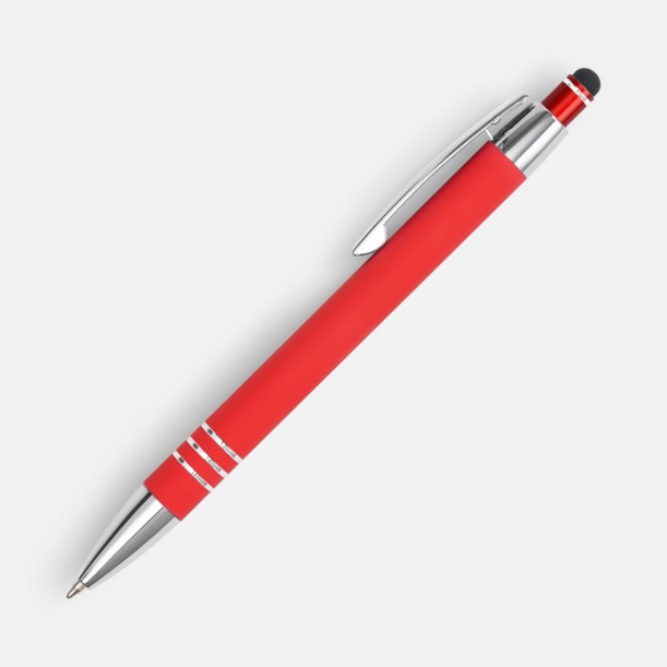 Ручка шариковая Sansen Soft Touch со стилусом, красная (Изображение 2)