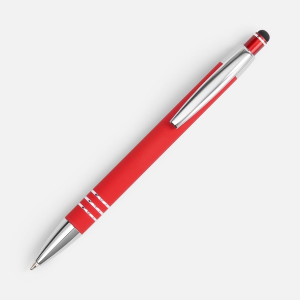 Ручка шариковая Sansen Soft Touch со стилусом, красная (Изображение 3)