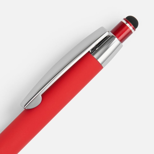 Ручка шариковая Sansen Soft Touch со стилусом, красная (Изображение 4)