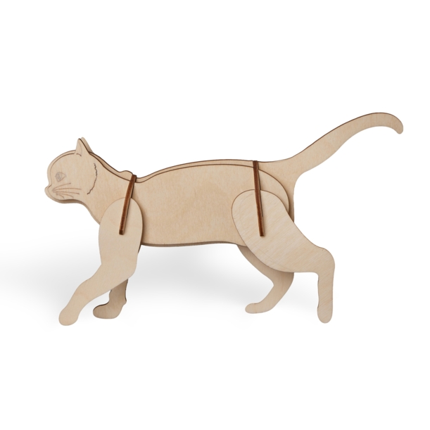 Деревянный 3d пазл Котик (Изображение 6)