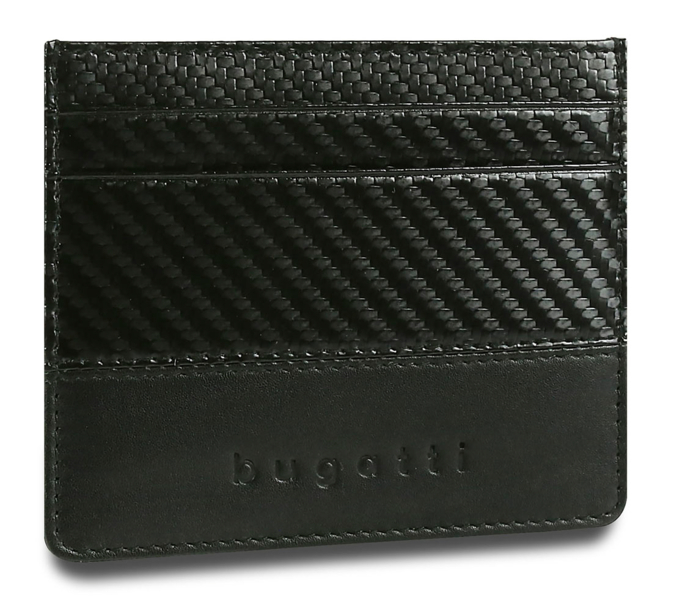Портмоне для кредитных карт BUGATTI КОМЕТА | COMET, с защитой данных RFID, черное, натуральная воловья кожа, 10,2х0,2х8,2 см (Изображение 1)