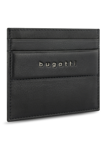Портмоне для кредитных карт BUGATTI НОМ | NOME, с защитой данных RFID, черное, натуральная воловья кожа, 10,2х0,3х8,2 см (Изображение 1)