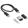 Кабель зарядный выдвижной USB Solid Line  60W 3-в-1 на Lightning, Micro-USB, Type-C «U50» 2,4 A, Quick Charge в пластиковом футляре, черный (Изображение 3)