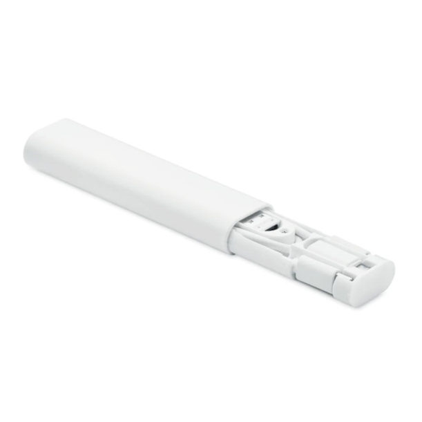 Кабель зарядный выдвижной USB Solid Line  60W 3-в-1 на Lightning, Micro-USB, Type-C «U50» 2,4 A, Quick Charge в пластиковом футляре, белый (Изображение 1)