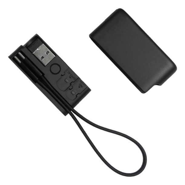 Кабель зарядный выдвижной USB Ultra Link  60W 3-в-1 на Lightning, Micro-USB, Type-C «U50» 2,4 A, Quick Charge в пластиковом футляре, черный (Изображение 3)