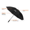 Зонт-трость антишторм Nordic Drift Trail AWARE™ RPET, UPF 50+, d135-140 см (Изображение 7)
