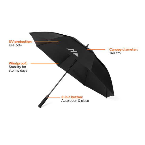 Зонт-трость антишторм Nordic Drift Trail AWARE™ RPET, UPF 50+, d135-140 см (Изображение 7)