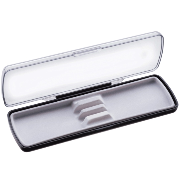 Футляр для ручки Pencase Smart Duo , пластик, для двух ручек, прозрачный/черный (Изображение 2)