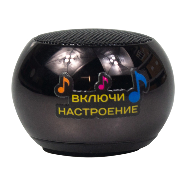 Колонка беспроводная  MyTone Mini Sound Print Sample, черная металлик (Изображение 1)