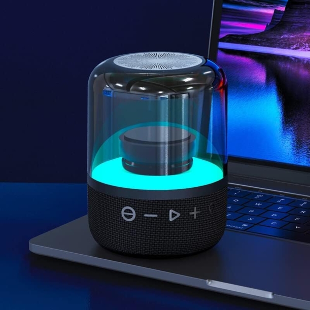 Колонка беспроводная MyTone Mega Bass со светомузыкой, черная (Изображение 3)