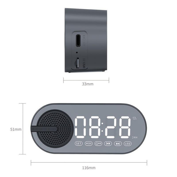 Колонка беспроводная  MyTone Sound Clock c часами,  белая (Изображение 2)