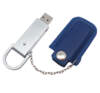 Флеш накопитель USB 2.0 Palermo в кожаном чехле 32GB, металл, синий/серебристый (Изображение 1)