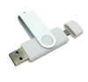 Флеш накопитель USB 2.0/OTG Twister Smart 16GB, пластик Софт Тач/металл, белый/белый (Изображение 2)