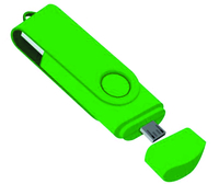 Флеш накопитель USB 2.0 Twister Smart 16GB, пластик Софт Тач/металл, зеленый/зеленый