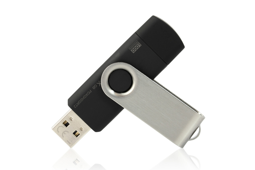 Флеш накопитель USB 2.0 Twister Smart 16GB, пластик Софт Тач/металл, черный/черный (Изображение 2)